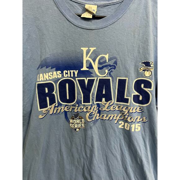 2015 Kansas City Royals MLB Baby Blue Sz Large T-Shirt Unisex - Picture 2 of 7